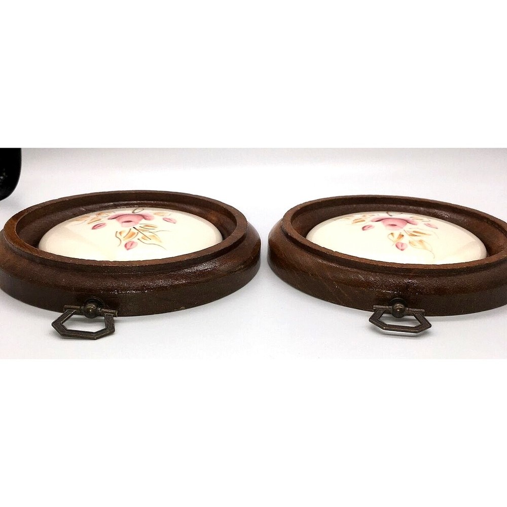 Vintage Set of 2 Homco Lasting Products Ceramic Wall Hanging Rose Hand Painted - Picture 12 of 12
